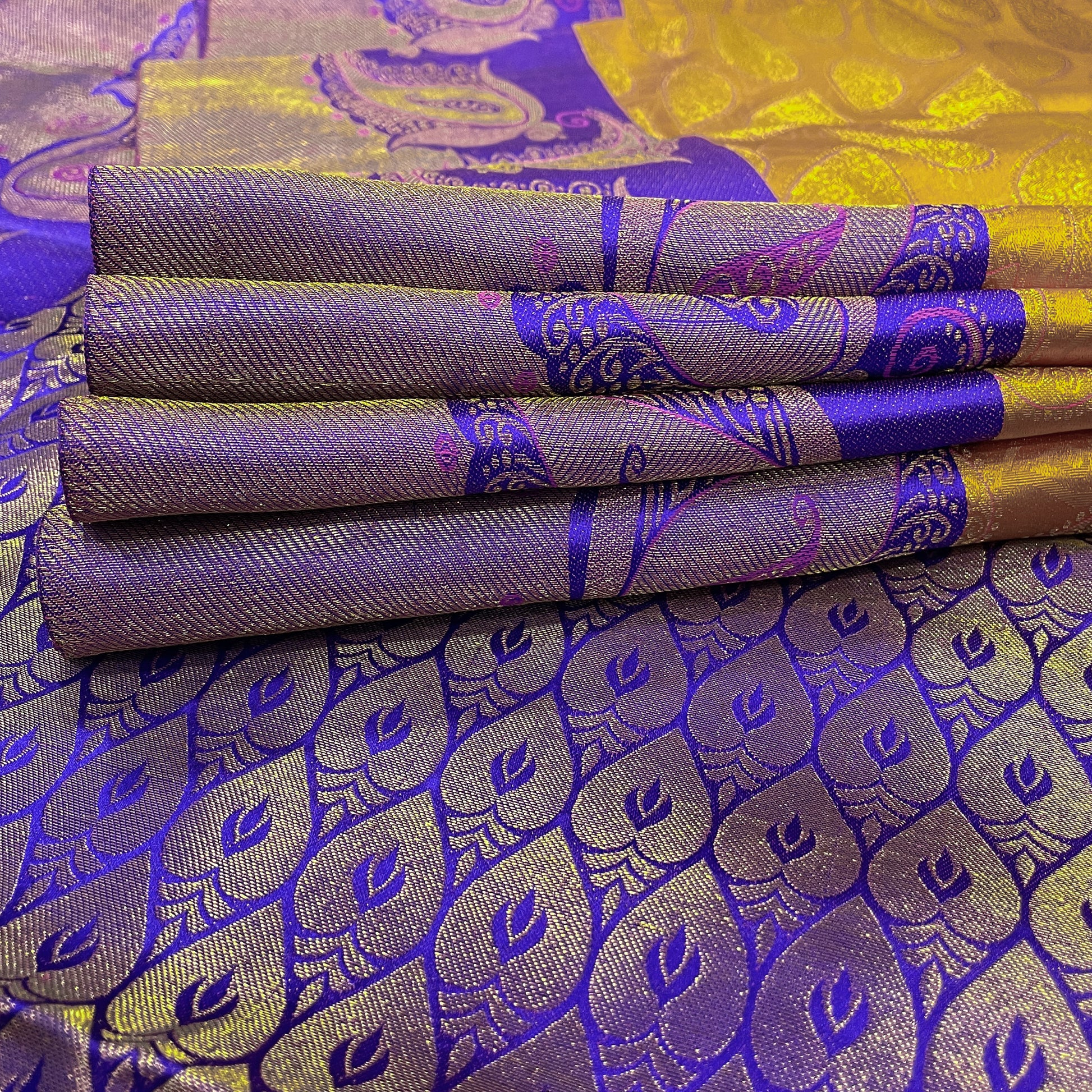 Kanjivaram Silk Saree With Purple Border 