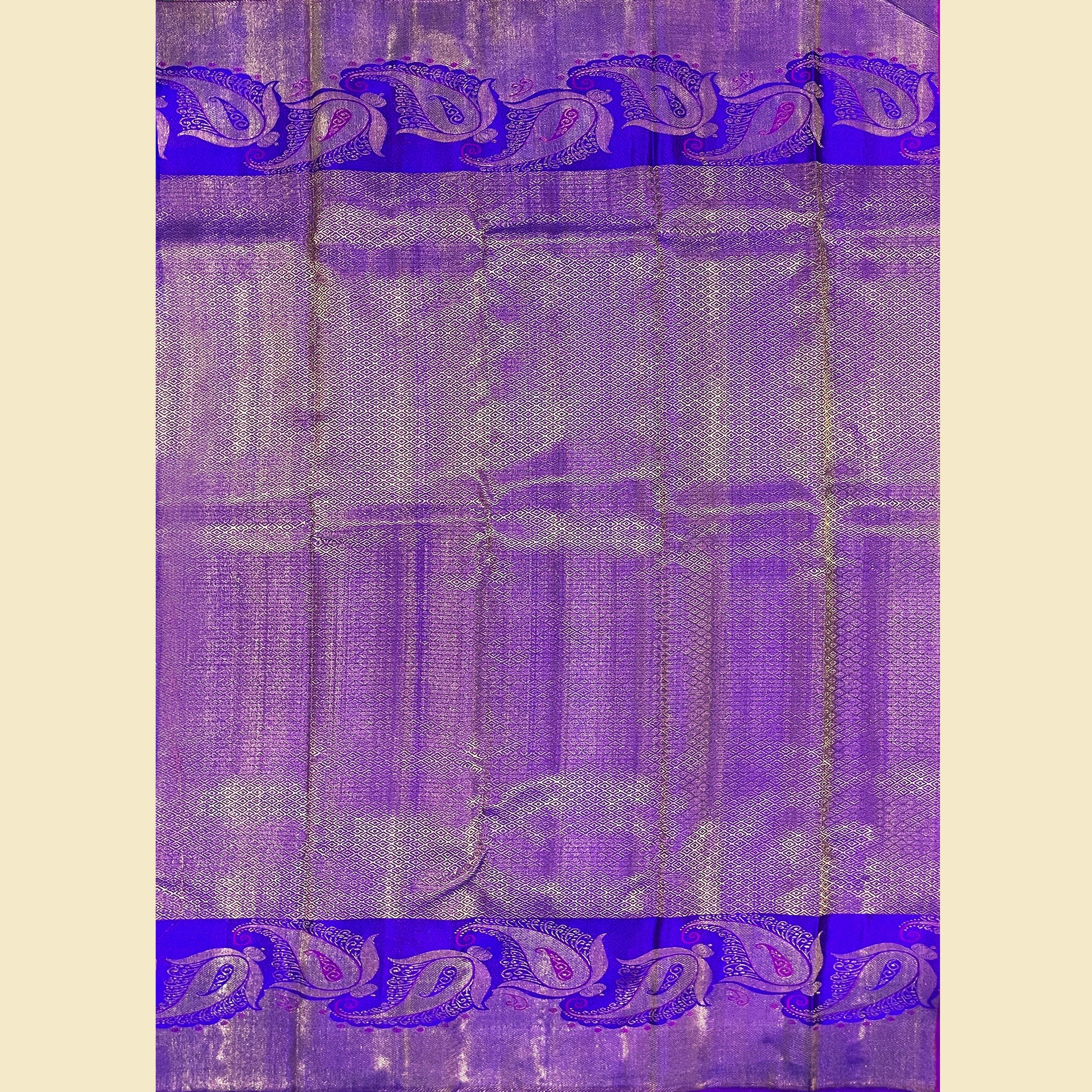  Kanjivaram Silk Saree With a Purple Blouse