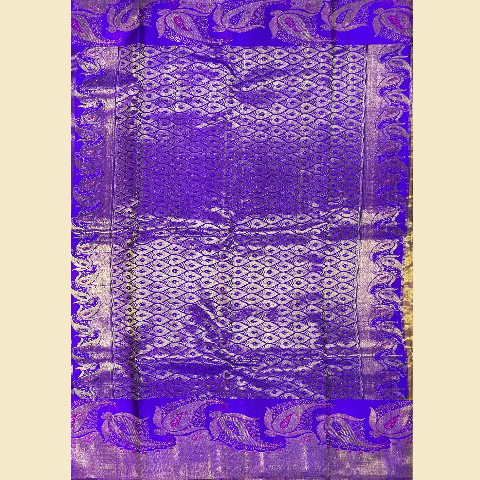 Kanjivaram Silk Saree With  Purple Pallu