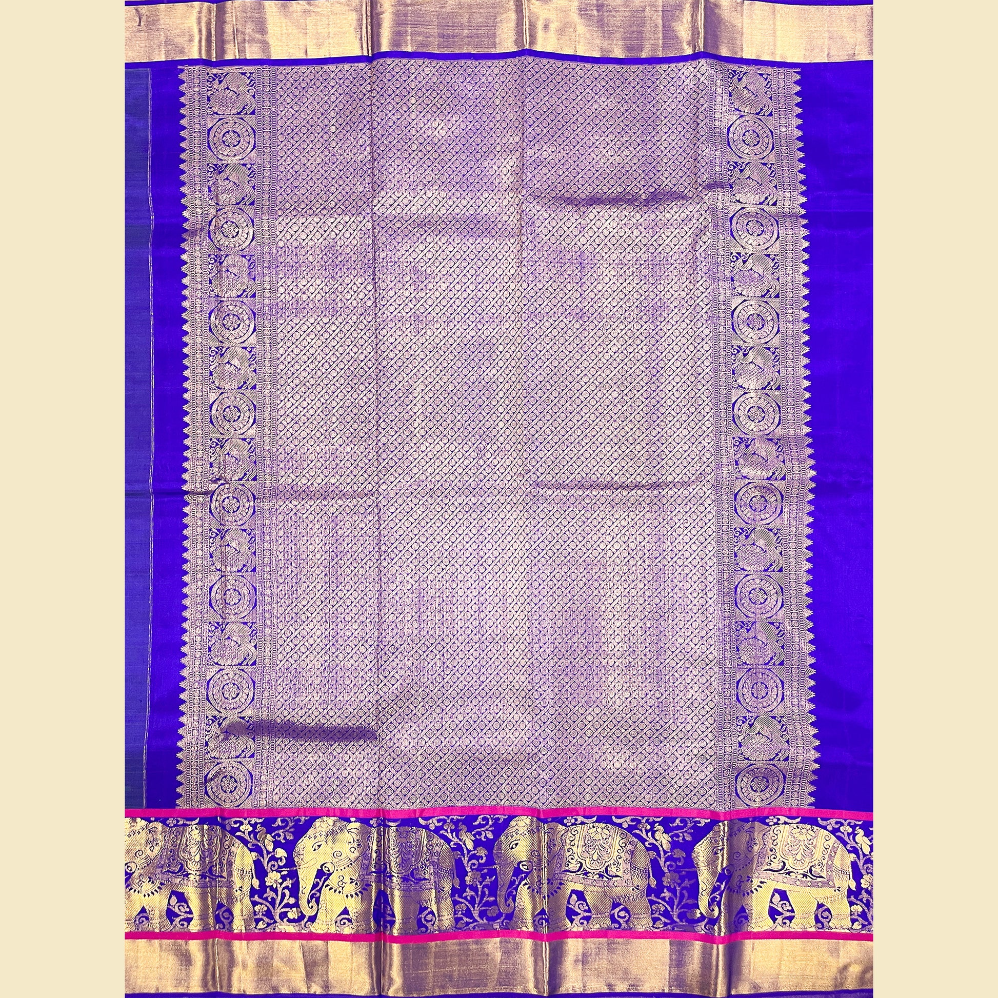 Royal Blue Pallu Kanjivaram Silk Saree 