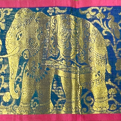 Kanjivaram Silk Saree With Royal Blue Border