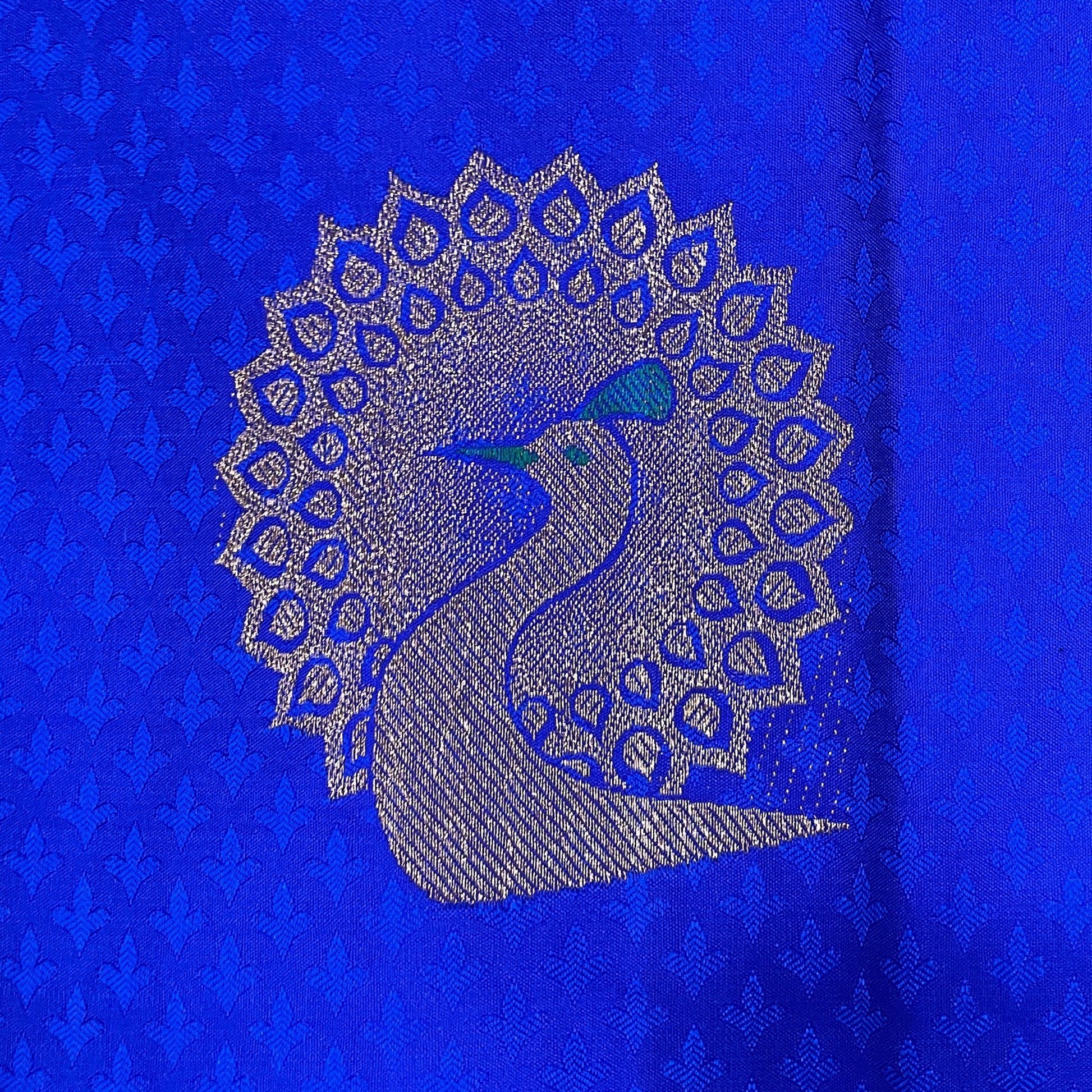 Rani Pink With Royal Blue & Sea Green Kanjivaram Silk Saree