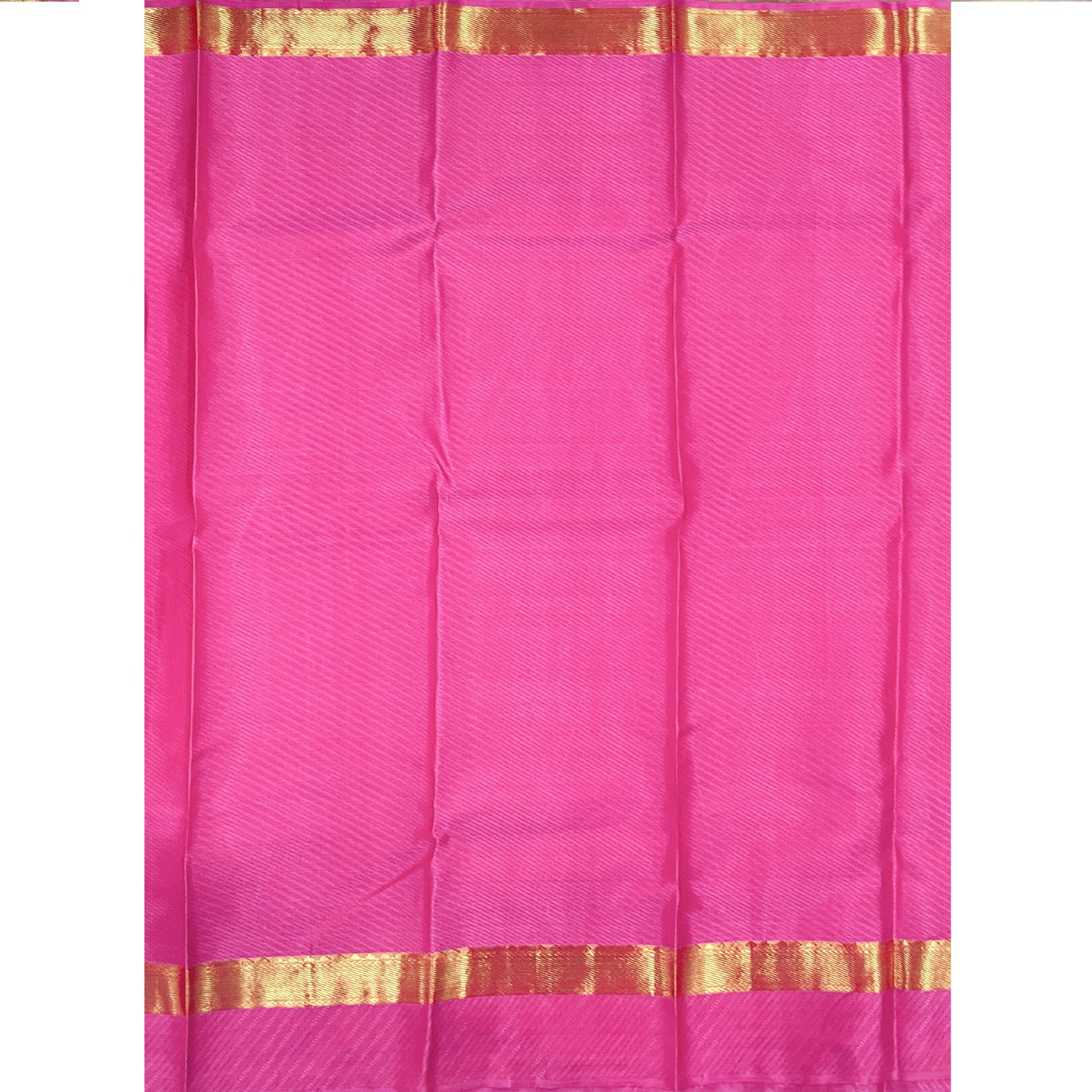 Sunflower Yellow Kanjivaram Silk Saree With Peach Pink Border