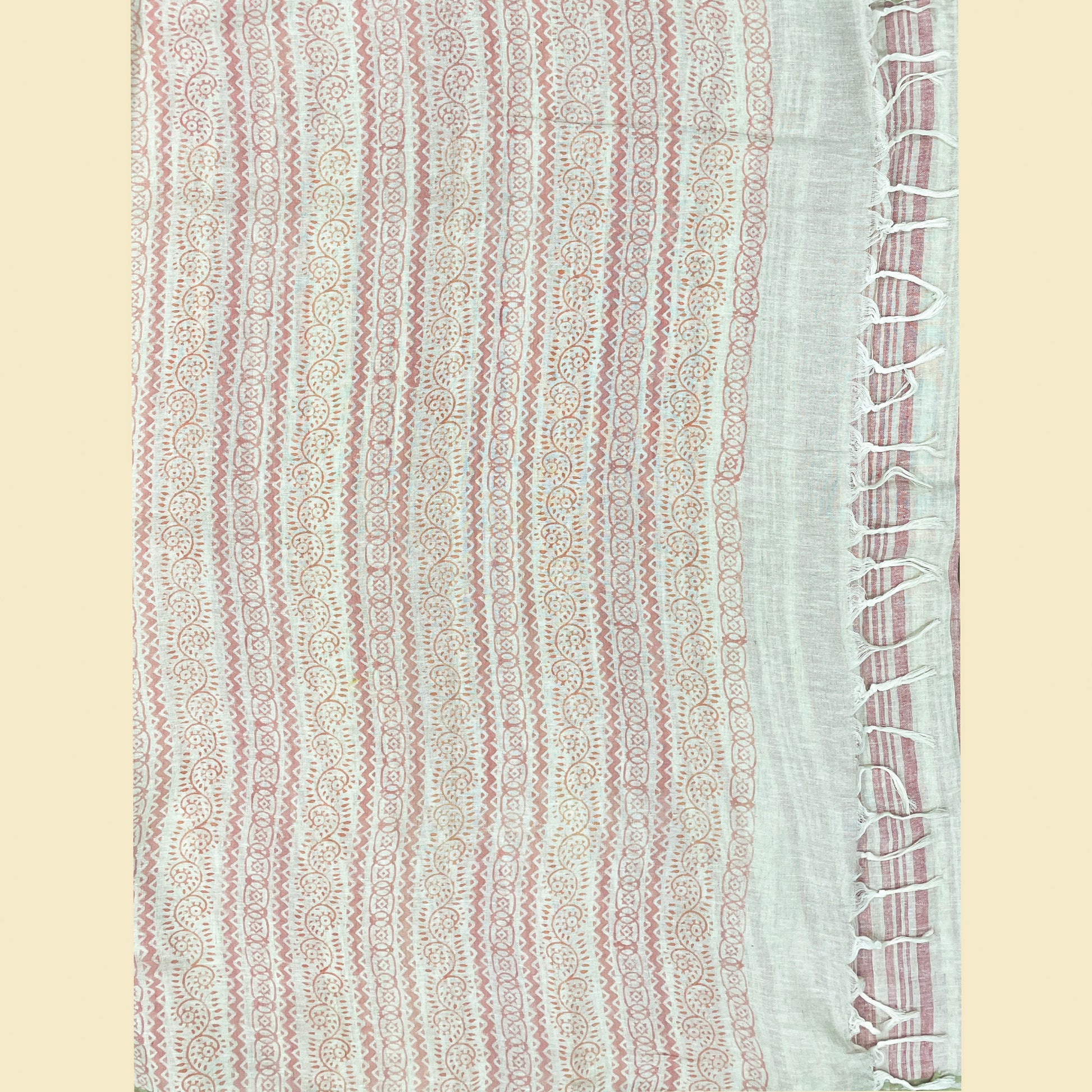 Off-White Linen Saree