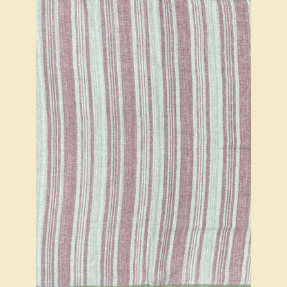 Soft Pastel Pink & Off White Linen Saree