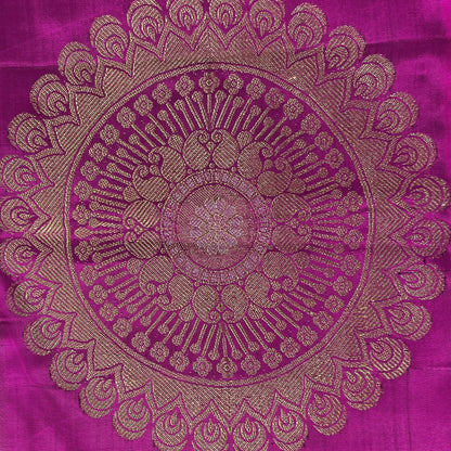 Rani Pink Border Kanjivaram Silk Saree  