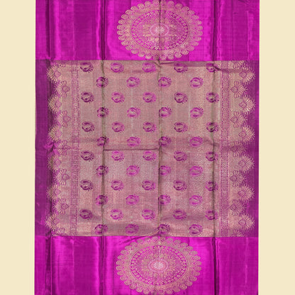 Rani Pink Border Kanjivaram Silk Saree