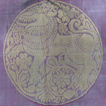 Pure Kanjivaram Silk Saree With Lavender-Purple Border