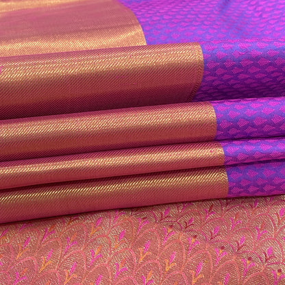 Violet Pink Kanjivaram Silk Saree 