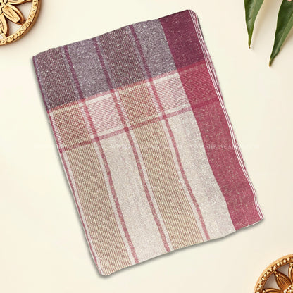 Mauve Mist Linen Saree
