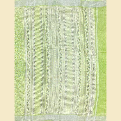 Green Linen Saree