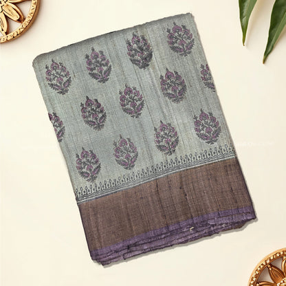 Grey With Mauve Border