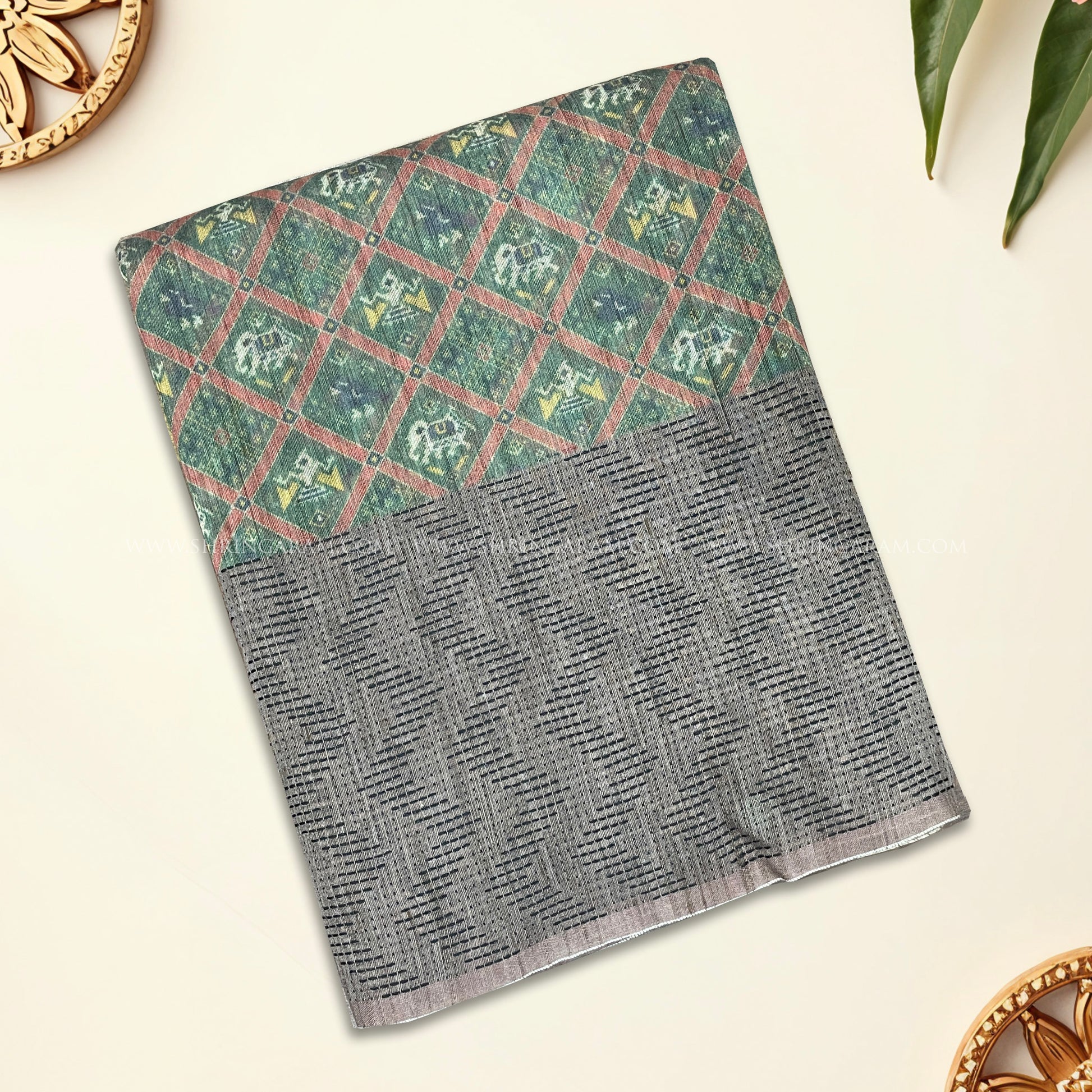 Green Chanderi Silk Saree