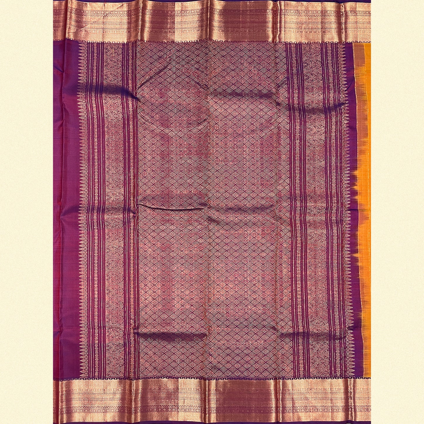 Bright Orange Kanjivaram Silk Saree