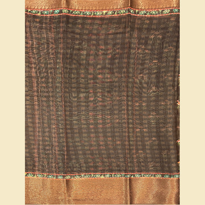 Coffee Brown Chanderi Silk Saree