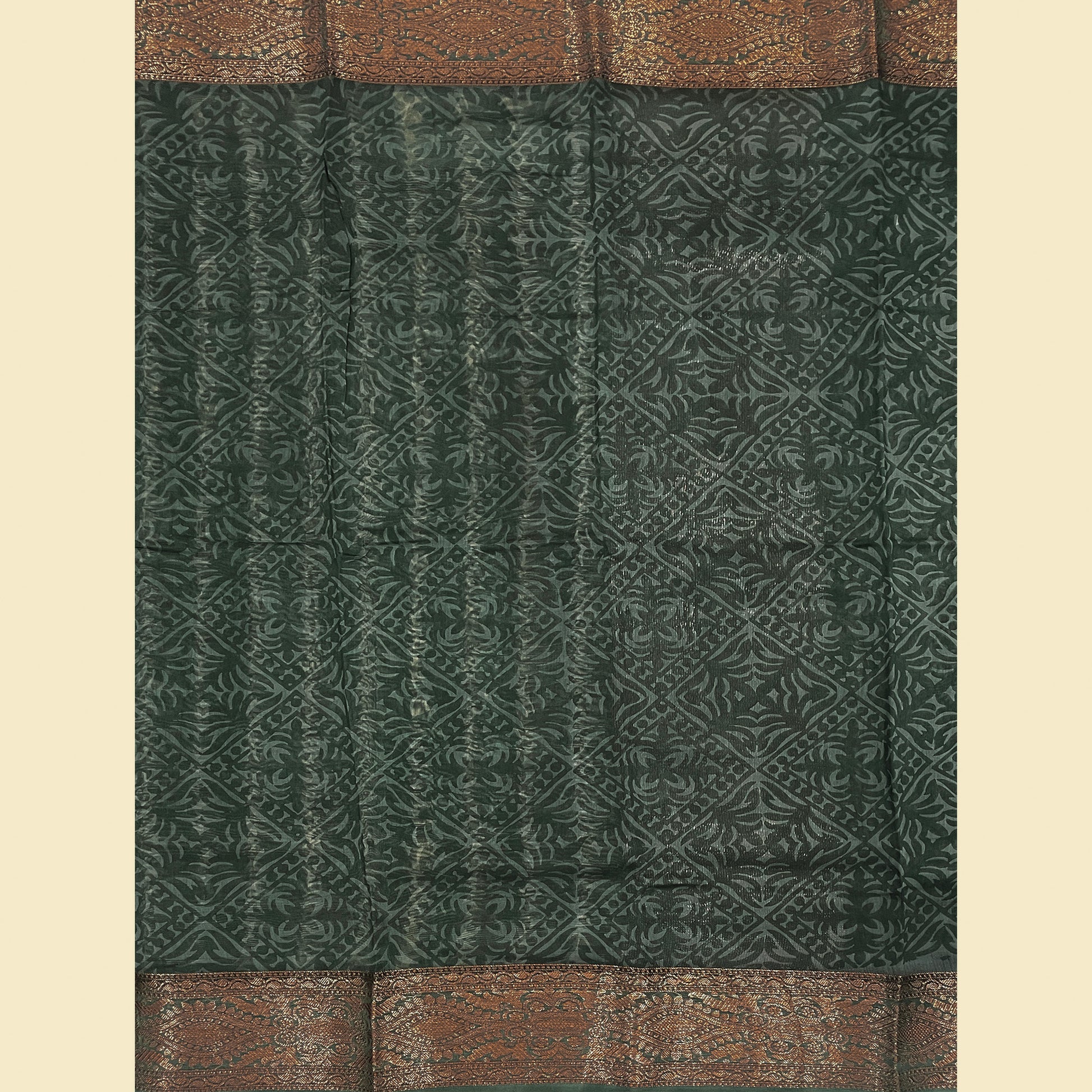 Chanderi Silk Saree With Green Blouse