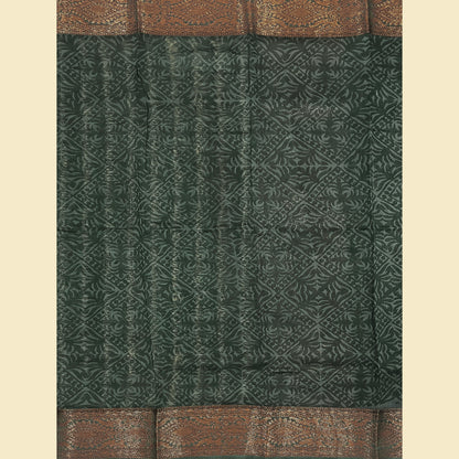 Chanderi Silk Saree With Green Blouse