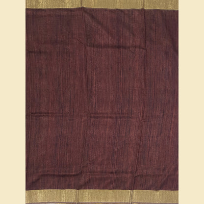 Chanderi Silk Saree With Maroon Blouse