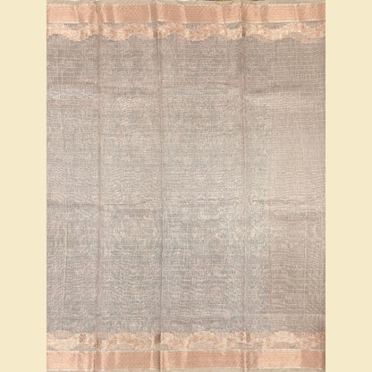 Chanderi Silk Saree With Rose Gold Blouse