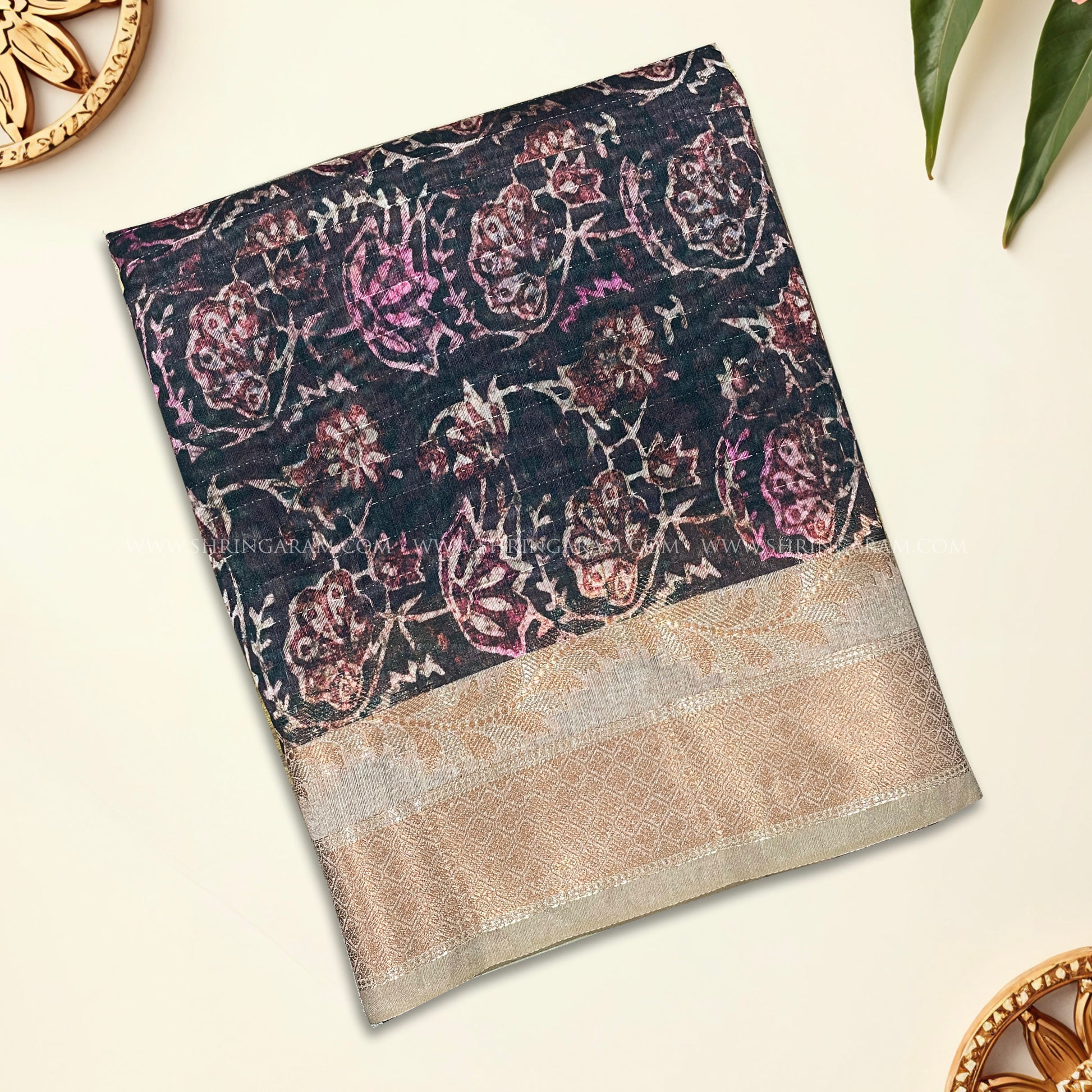 Blue Multi Chanderi Silk Saree