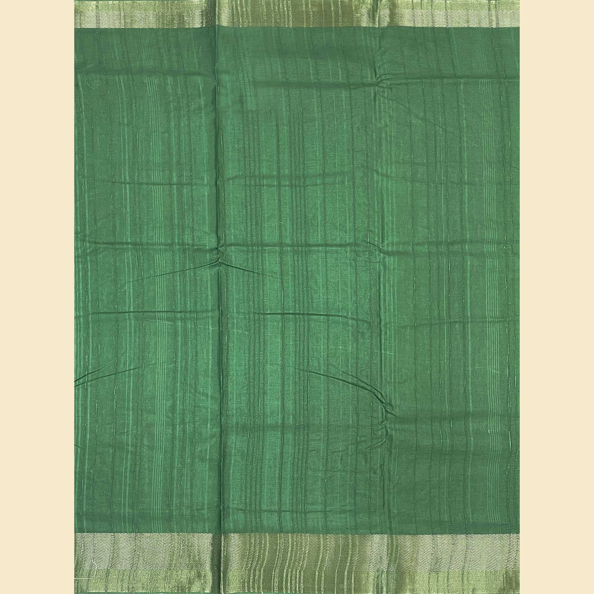 Green tussar saree with zari border