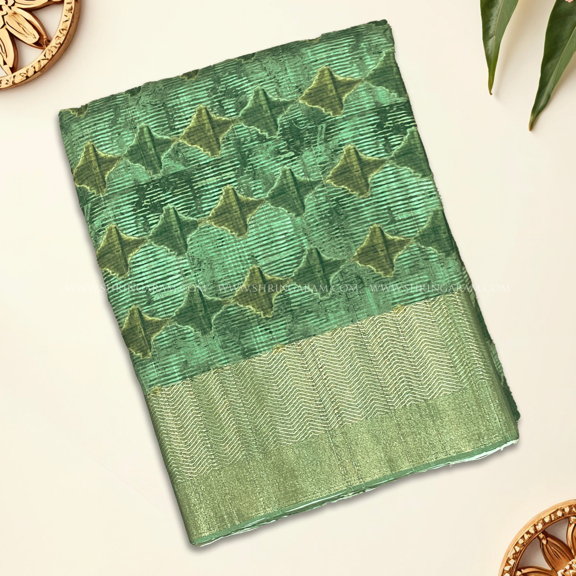 Green Tussar Saree