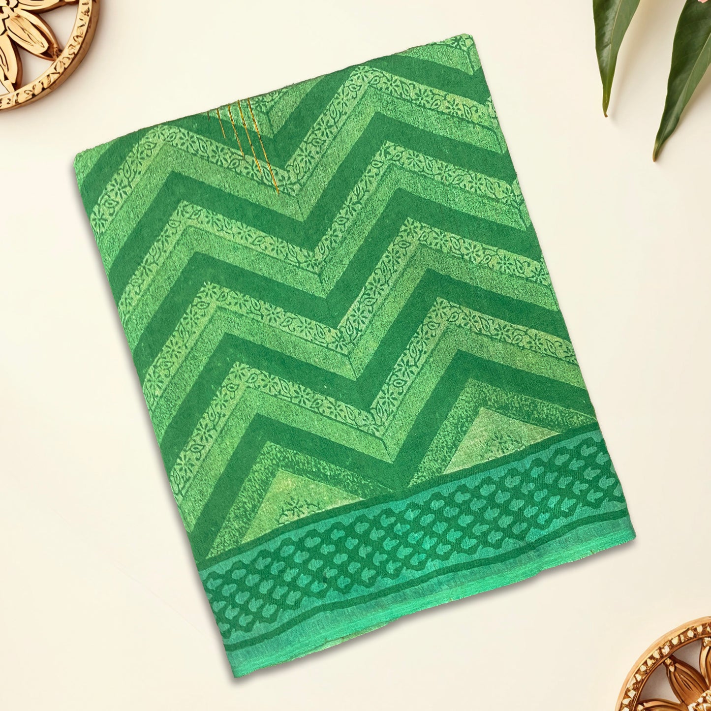 Green Semi Tussar Silk Saree