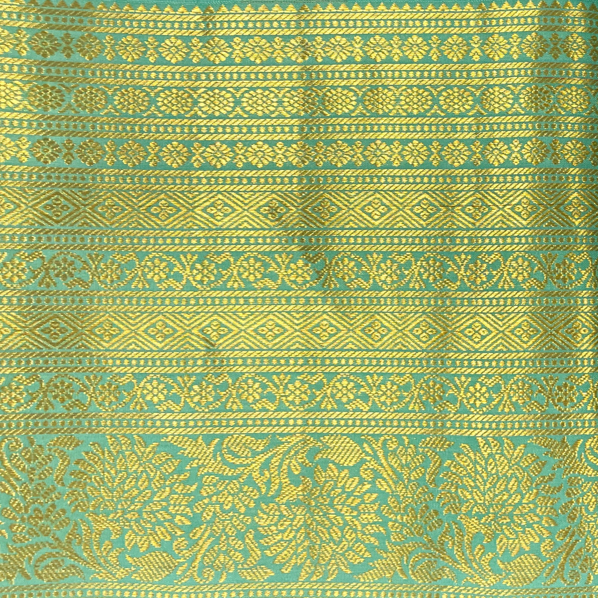 Bright Teal Kanjivaram Silk Saree