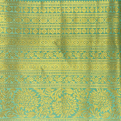 Bright Teal Kanjivaram Silk Saree