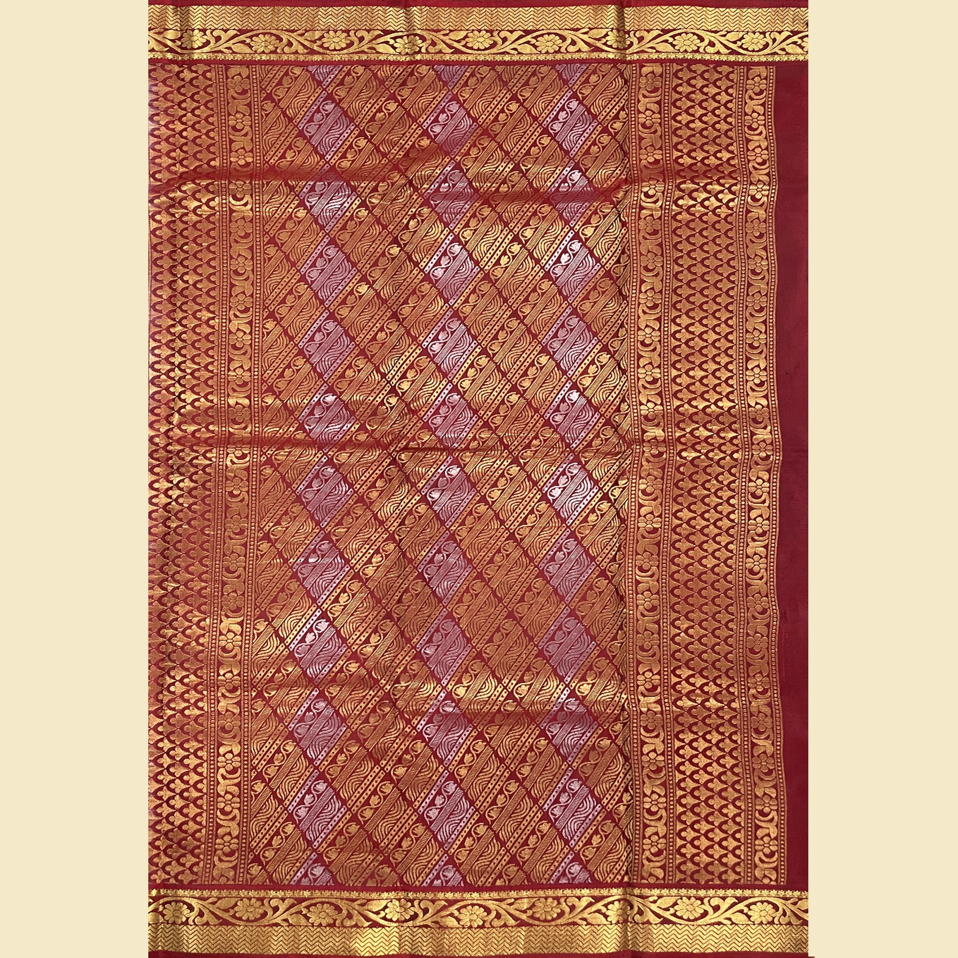 Silver-Grey Kanjivaram Silk Saree