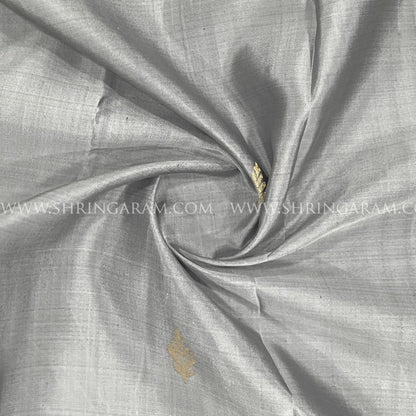 Silver-Grey Kanjivaram Silk Saree
