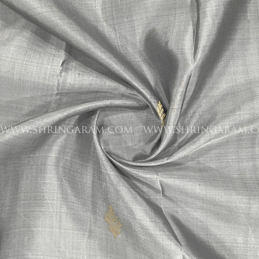 Silver-Grey Kanjivaram Silk Saree