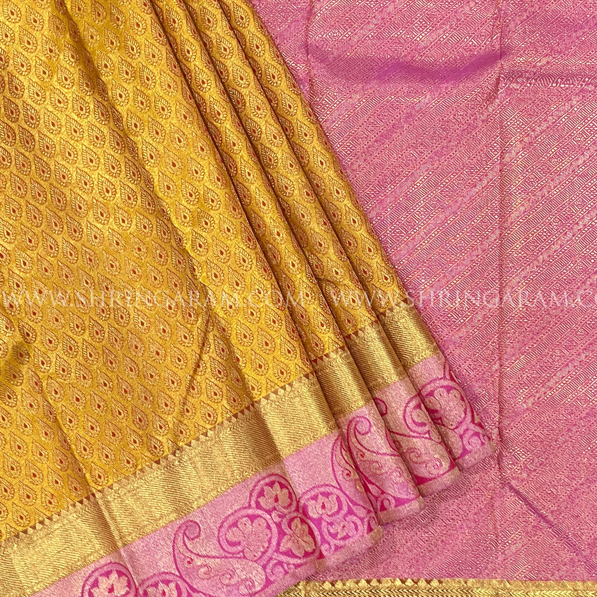  Yellow Kanjivaram Silk Saree