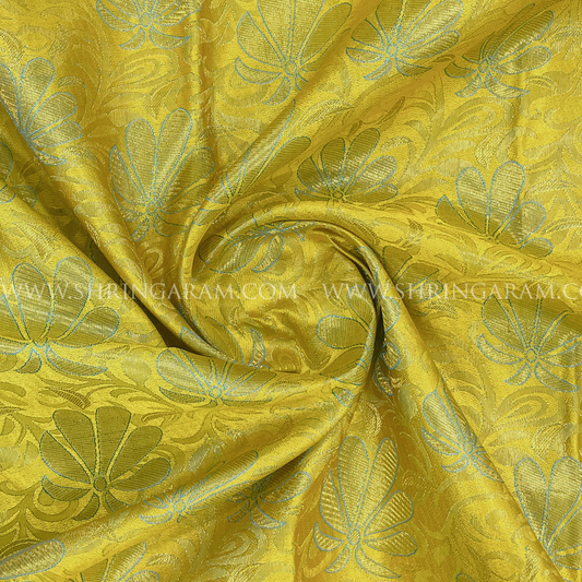 Yellow Kanjivaram Silk Saree With Floral Zari Work