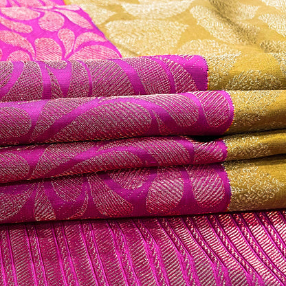 Kanjivaram Silk Saree Pink Border