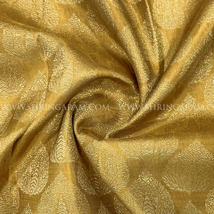 Mustard Brocade Kanjivaram Silk Saree 
