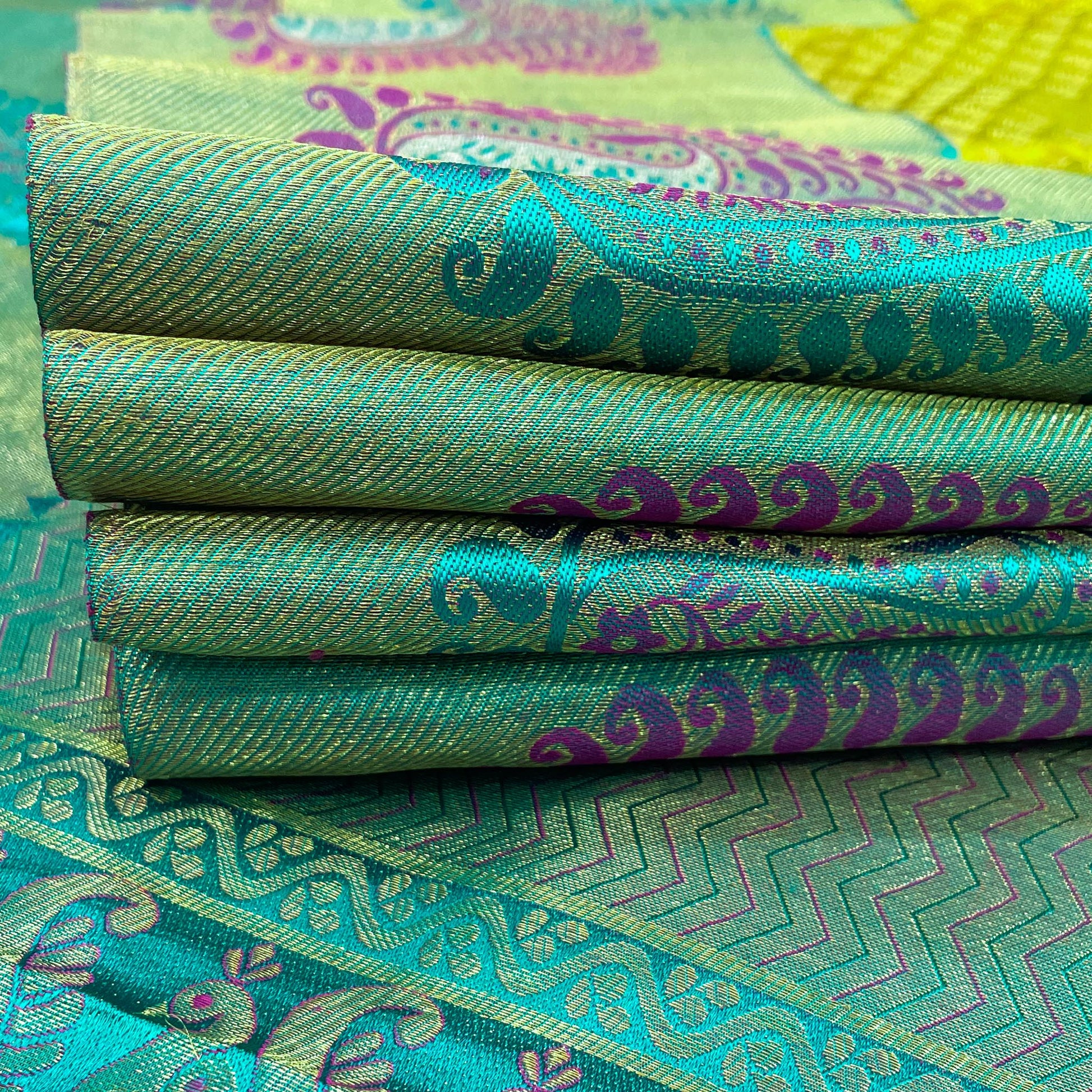 Yellow silk saree