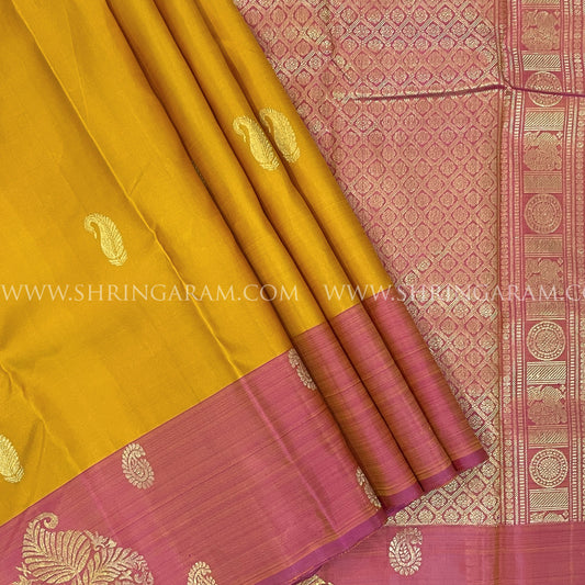 Yellow Kanchivaram Silk Saree