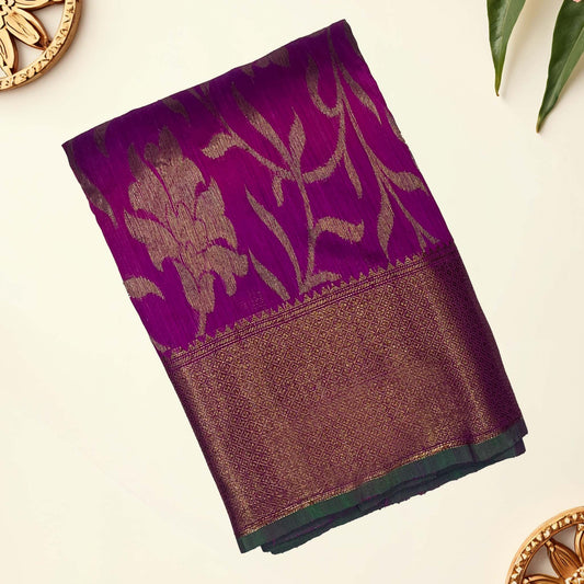 Magenta Banaras Silk Saree